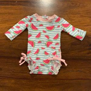RuffleButts 0-3M Watermelon Rashgaurd